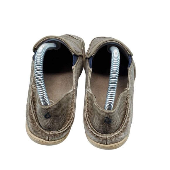Olukai Shoes Boys Size 5 Brown Canvas Nohea Lole Slip On Sneakers *Read* - Picture 4 of 9